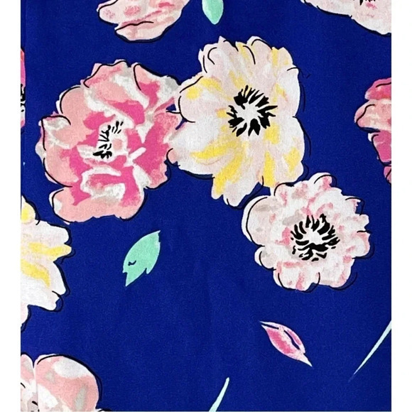 Kaari Blue Floral Print Blue Flowy Shorts Pull On Pockets Women Size Small - Picture 2 of 6